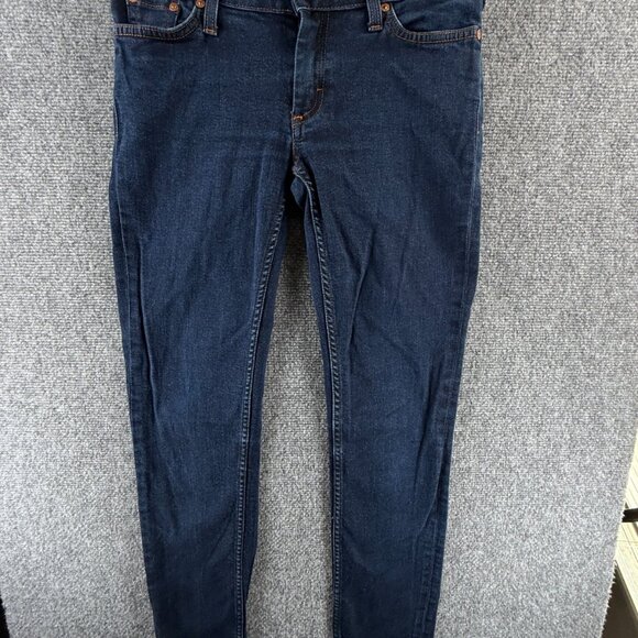 Acne Jeans Size 27/32 Dark Wash Women Denim Blue Jeans Kex Soft Raw ACTL 27X31 - Picture 1 of 16